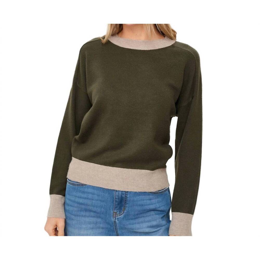 NEW SIX/FIFTY dylan crewneck sweater in olive